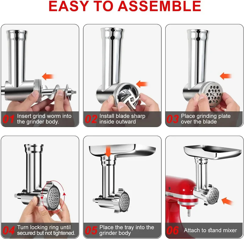 Kit Accessoires Hachoir pour Robots KitchenAid et Cuisinart SM-50