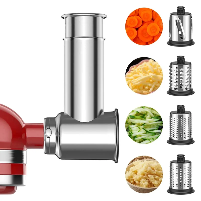 Accessoire Râpe et Trancheuse pour Robot KitchenAid — 4 Lames Inox