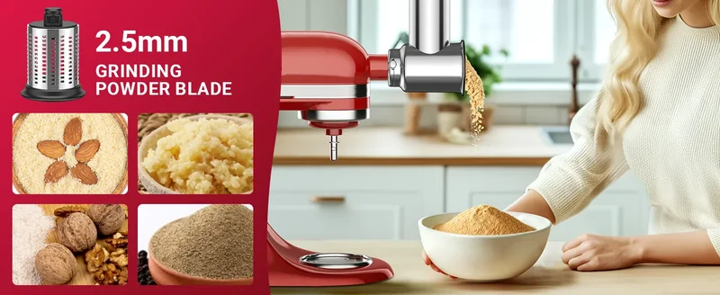 Accessoire Râpe et Trancheuse pour Robot KitchenAid — 4 Lames Inox