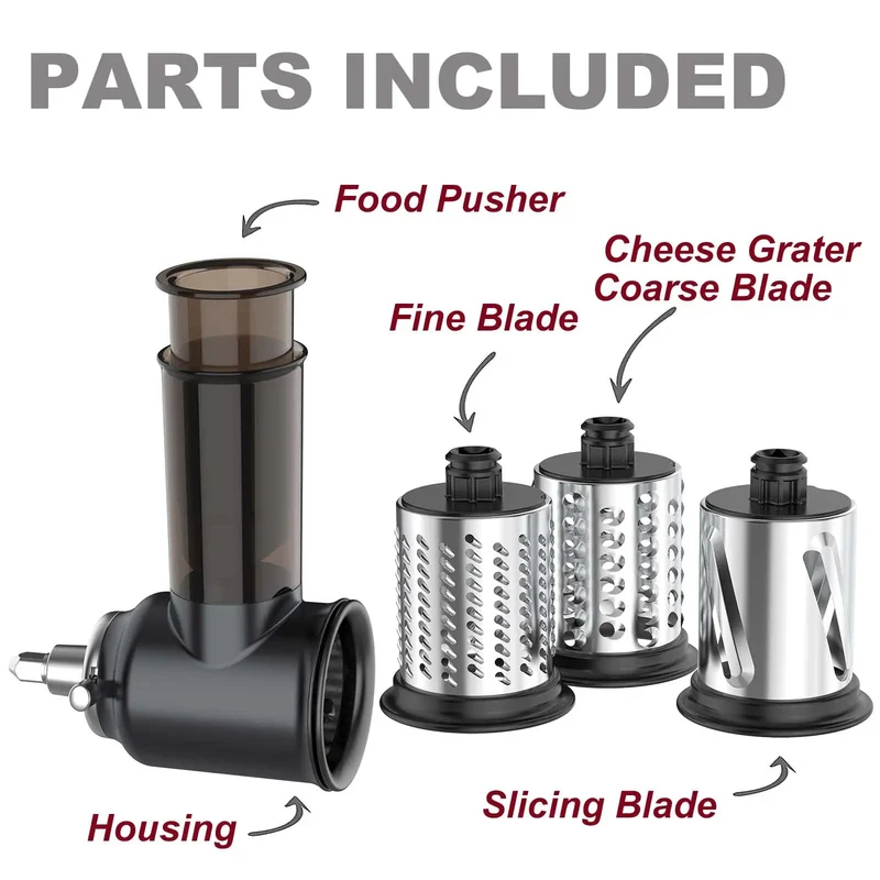 Accessoire Râpe et Trancheuse pour Robot KitchenAid — 4 Lames Inox