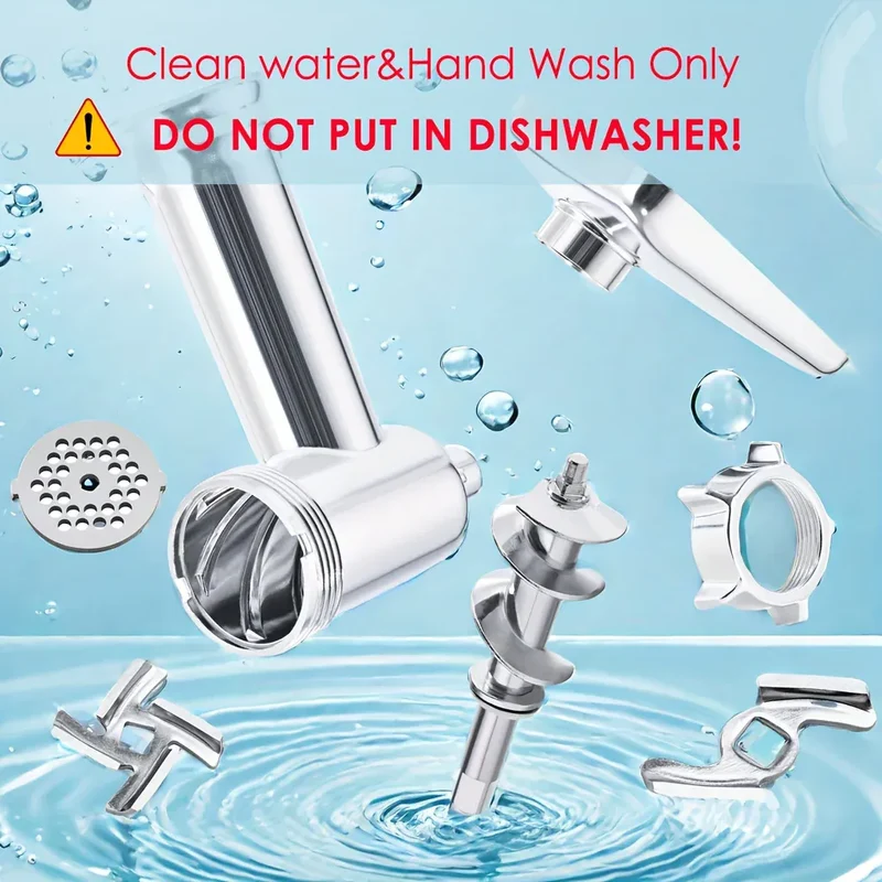 Kit Accessoires Hachoir pour Robot KitchenAid — 17 Pièces, 4 Grilles, 3 Lames + Tubes à Saucisse