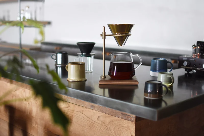 Kit Station KINTO Slow Coffee Style Bois et Or