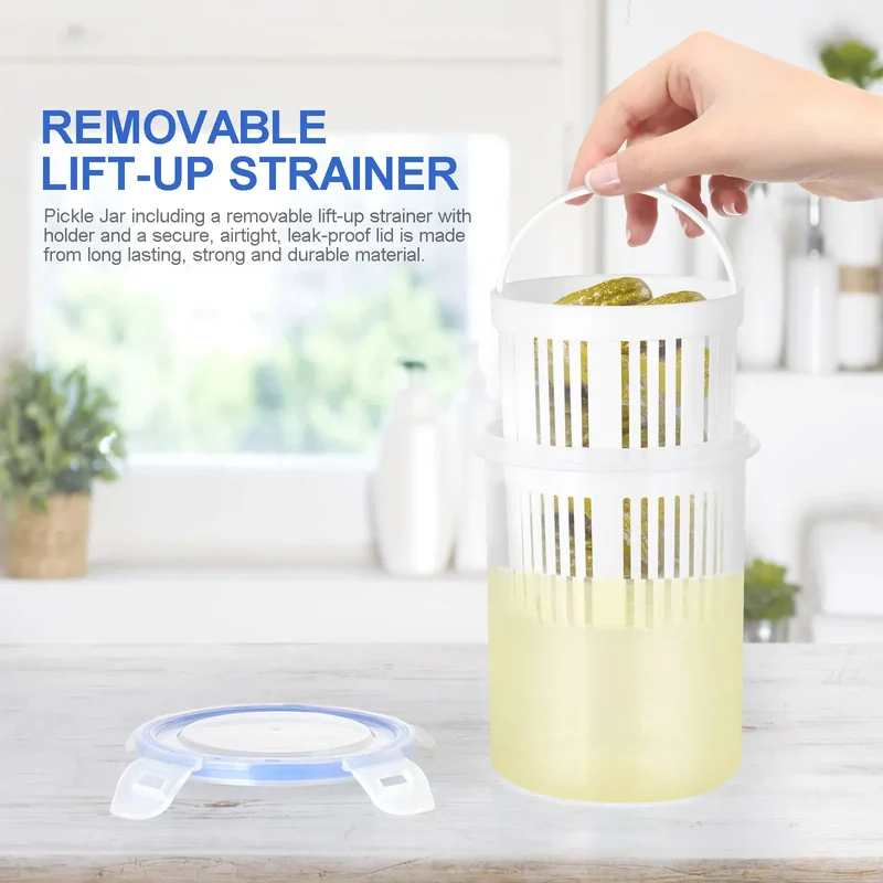 Bocal de Conservation avec Filtre pour Cornichons | 1,5 L Hermétique