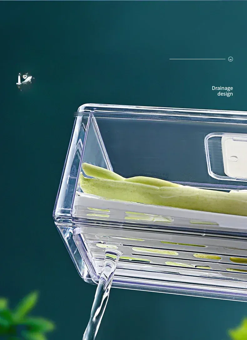 Bac de Rangement Frigo Empilable pour Légumes et Viandes 4L