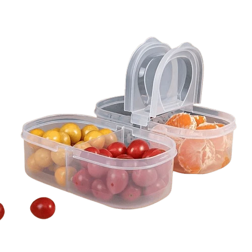 Bac de Rangement Hermétique pour Fruits et Légumes 1,5L à Double Ouverture