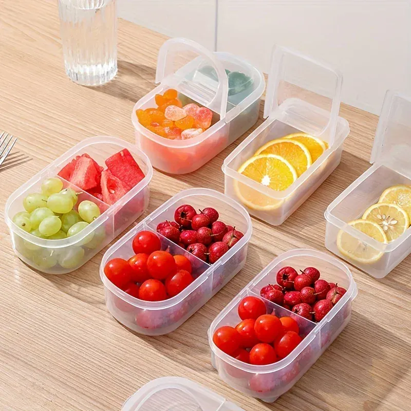 Bac de Rangement Hermétique pour Fruits et Légumes 1,5L à Double Ouverture
