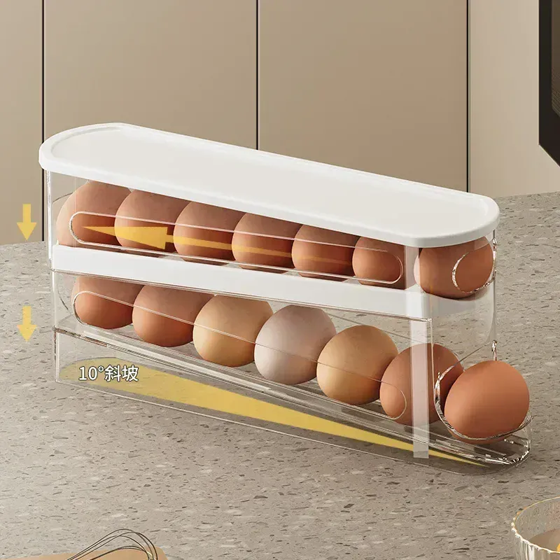 Organiseur Frigo Range-Œufs à Rouleau 12 Œufs - Empilable et Pratique