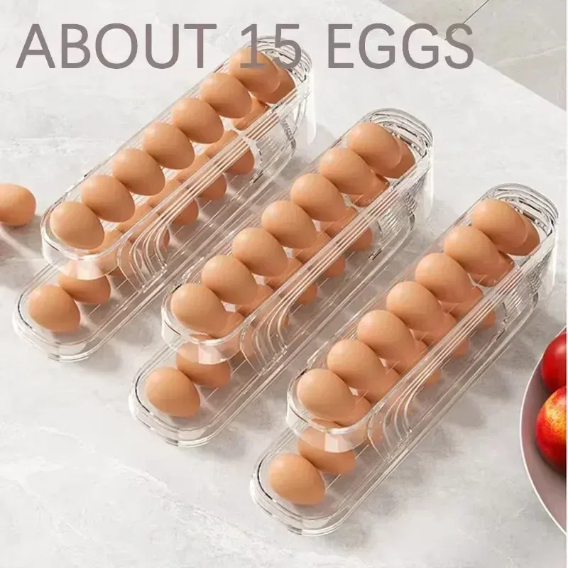Organiseur Frigo Range-Œufs à Rouleau 12 Œufs - Empilable et Pratique