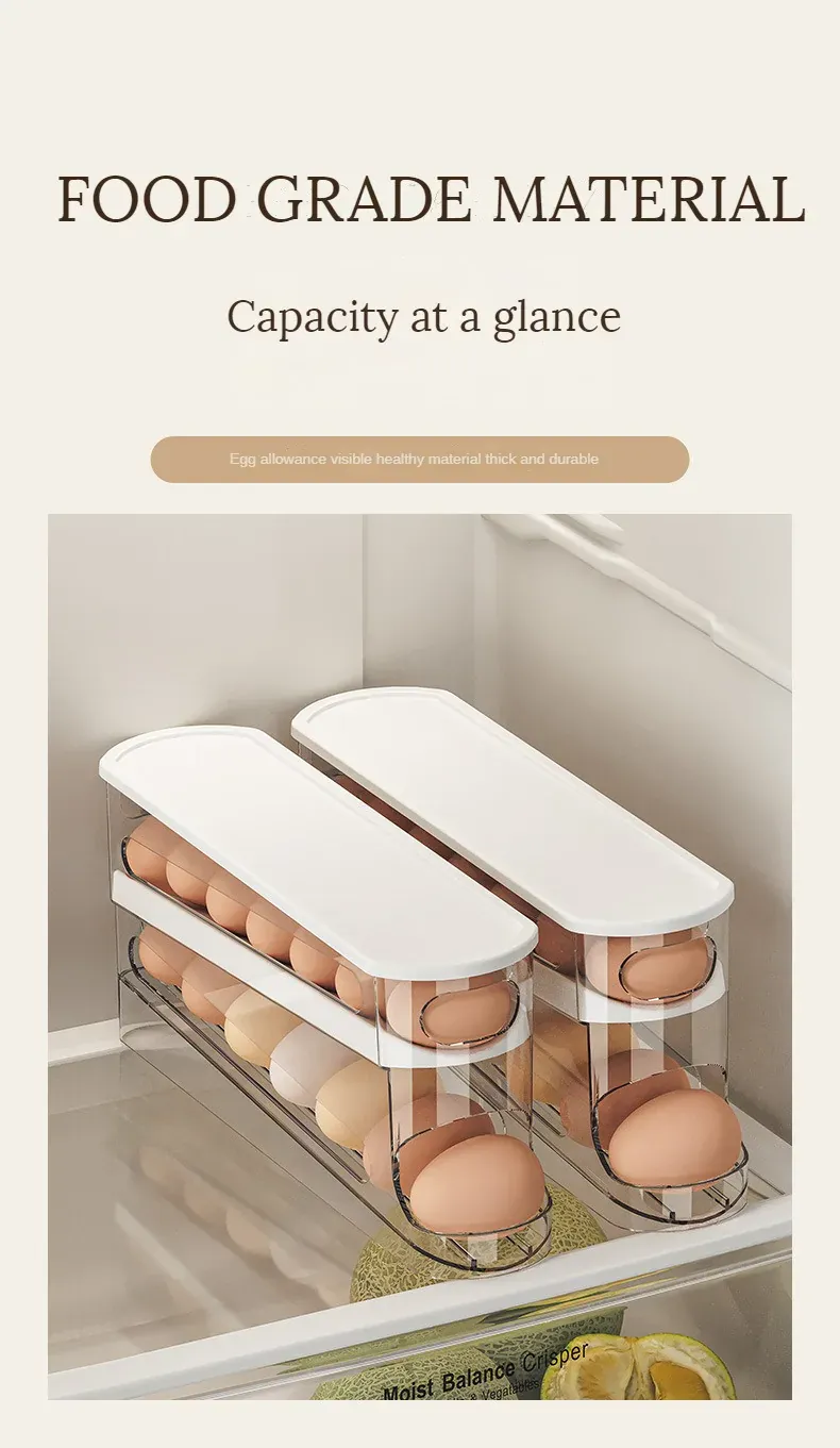 Organiseur Frigo Range-Œufs à Rouleau 12 Œufs - Empilable et Pratique