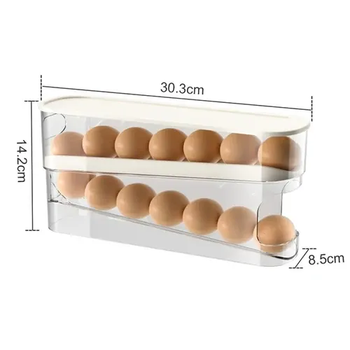 Organiseur Frigo Range-Œufs à Rouleau 12 Œufs - Empilable et Pratique