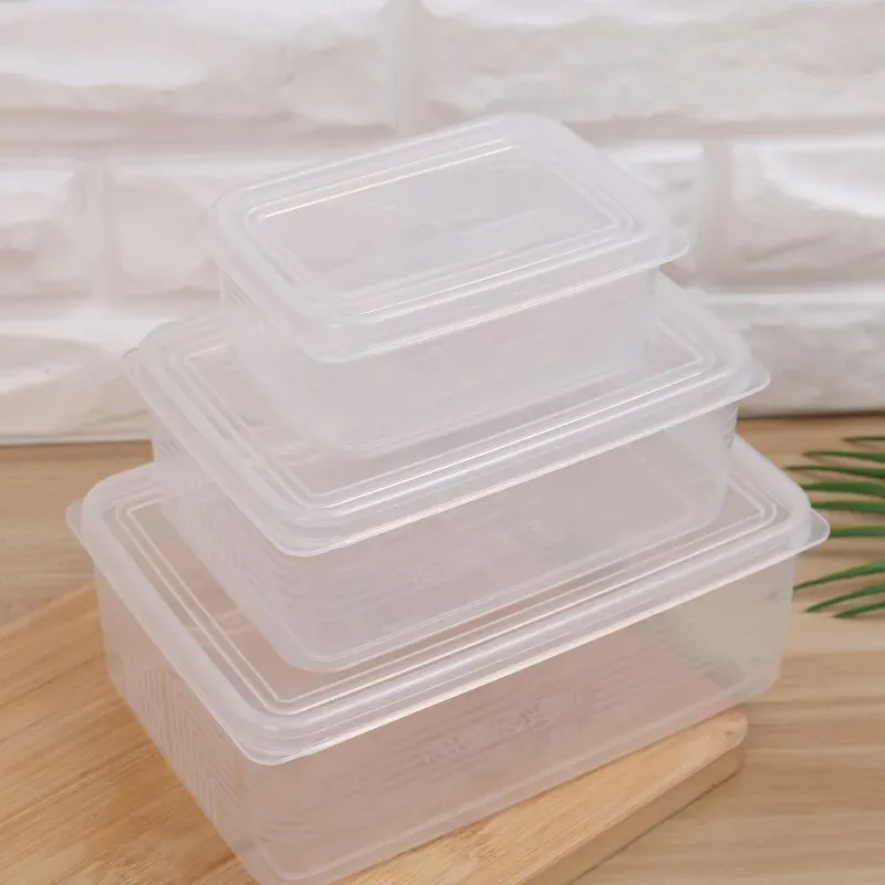 Boîte Organisateur Transparent de Conservation 5 Pièces Rangement Frigo