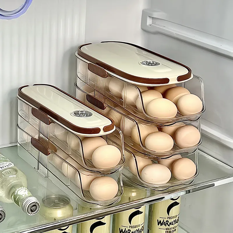 Boîte de Rangement Frigo pour Œufs 24 Pièces avec Poignée Ergonomique