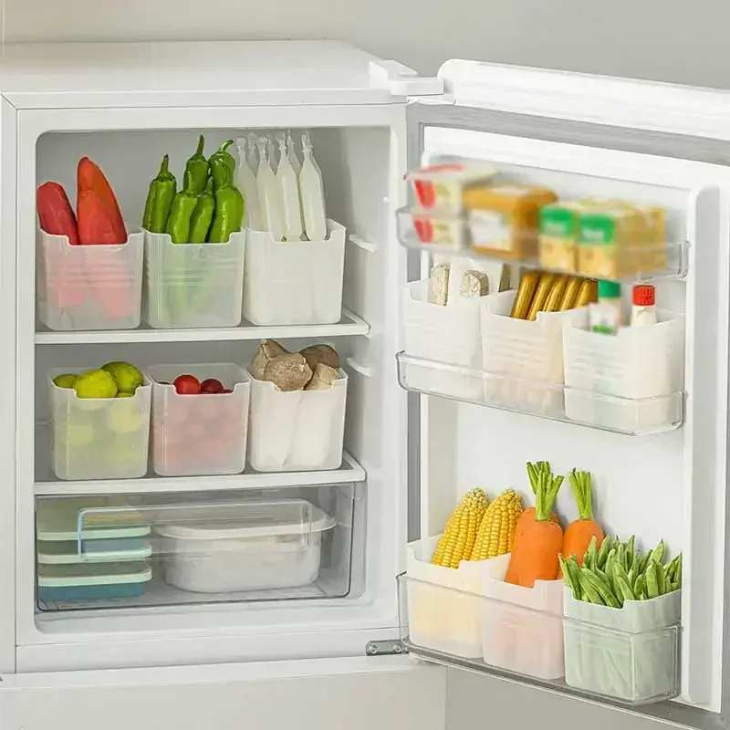 Bac de Rangement Frigo 15 Pièces Organisateur Alimentaire Empilable