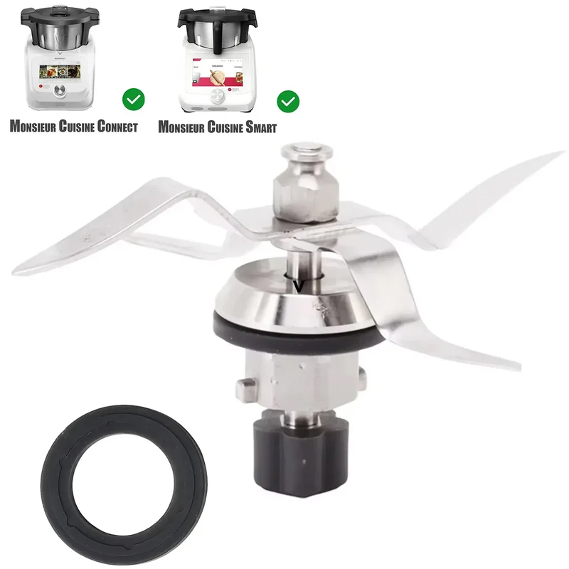 Lame de Mixage Acier Inoxydable 4 Pales — Compatible Monsieur Cuisine Connect & Smart (5T)