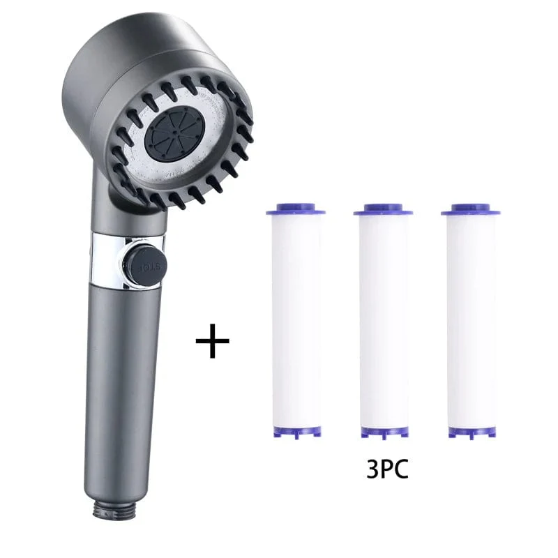 Pommeau de Douche à Haute Pression 3 Modes avec Filtre pour Salle de Bain