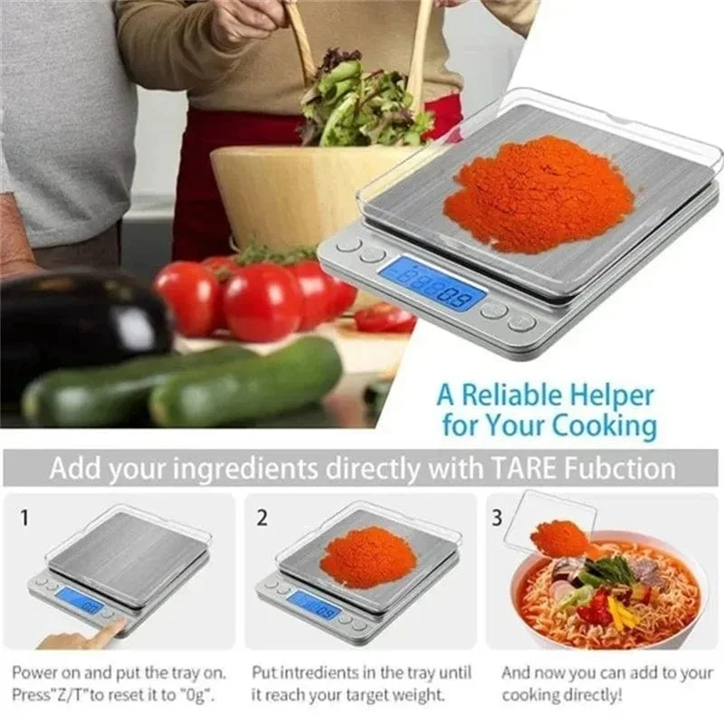 Balance de Cuisine Numérique de Poche LCD Rétroéclairé