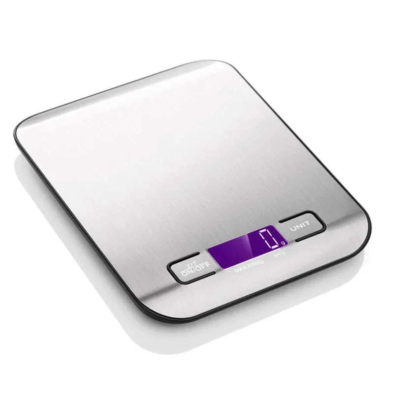 Balance de Cuisine Numérique 5kg/10KG en Acier Inoxydable - Précision 1g