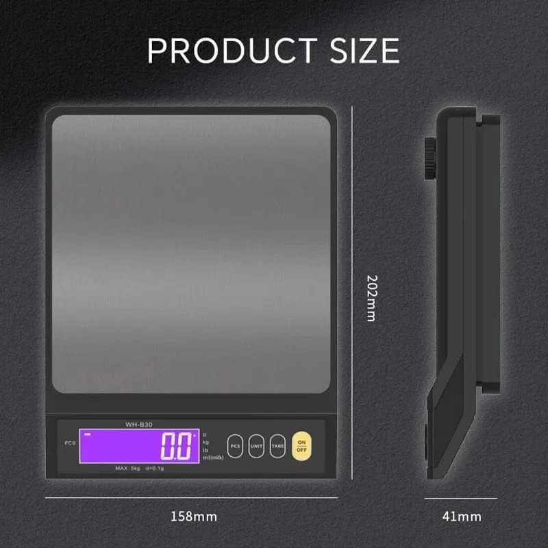 Balance de Cuisine Électronique 5kg/10kg en Acier Inoxydable avec Écran LCD