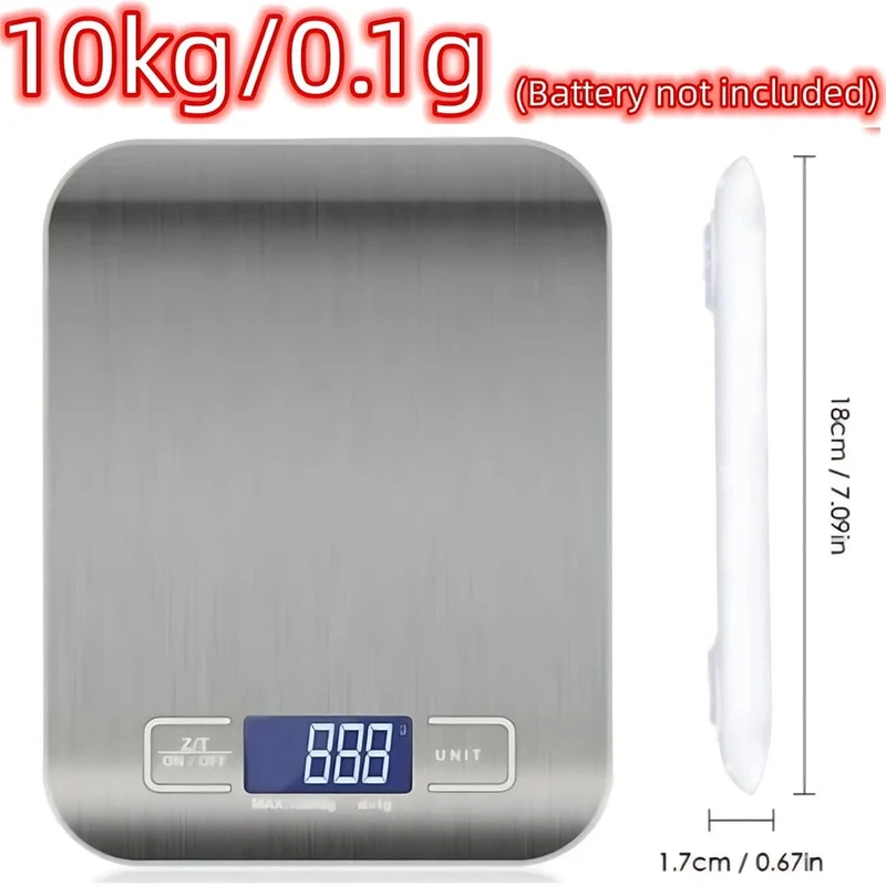 Balance de cuisine numérique en acier inoxydable 5kg/10kg