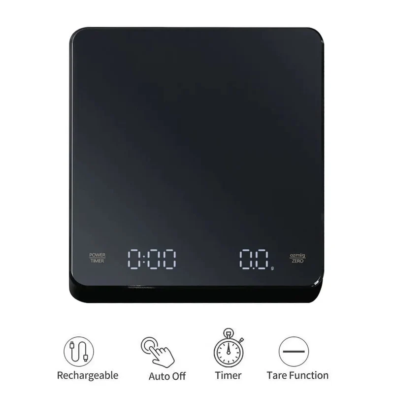 Balance de Cuisine Digitale avec Minuteur LED - Écran LED - USB