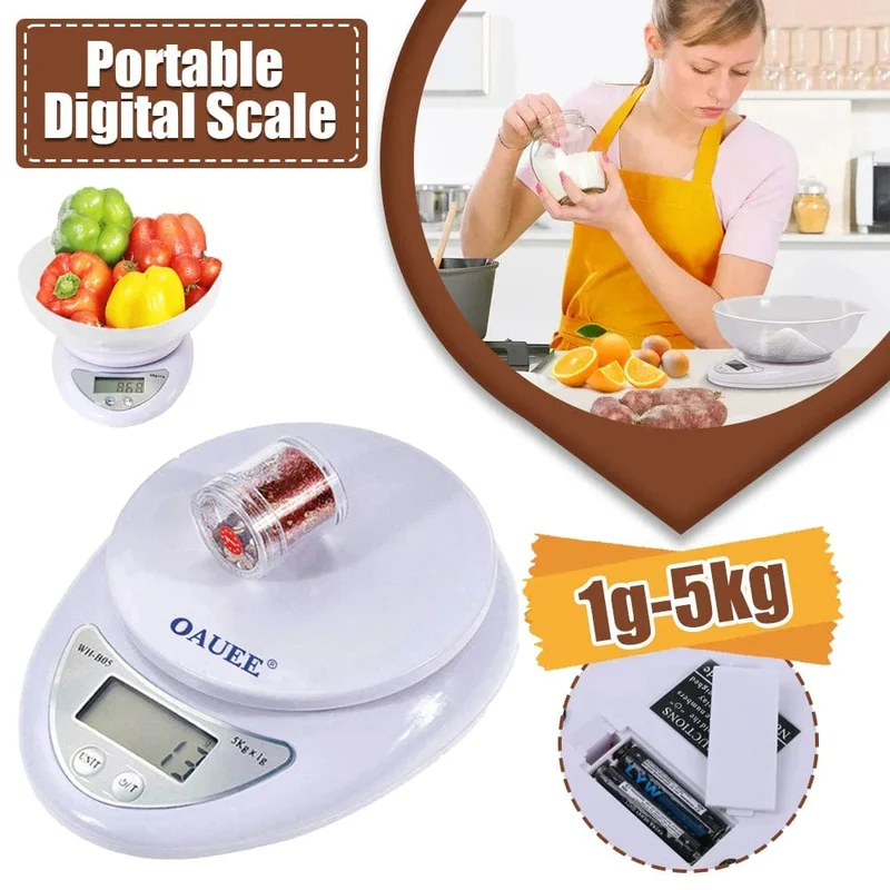 Balance de Cuisine Numérique 5kg/1g à LED