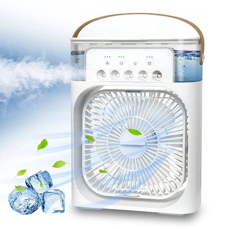 Mini Rafraîchisseur d'Air 3-en-1 — Ventilateur, Brumisateur, Humidificateur (USB)