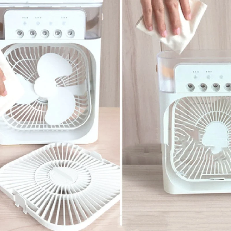 Mini Rafraîchisseur d'Air 3-en-1 — Ventilateur, Brumisateur, Humidificateur (USB)