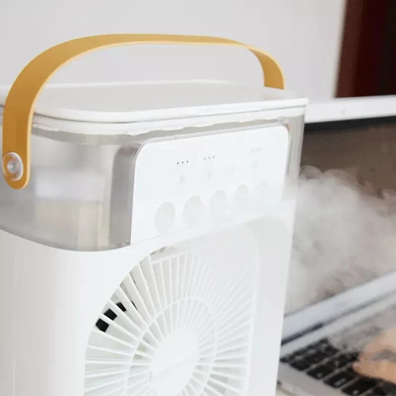 Mini Rafraîchisseur d'Air 3-en-1 — Ventilateur, Brumisateur, Humidificateur (USB)