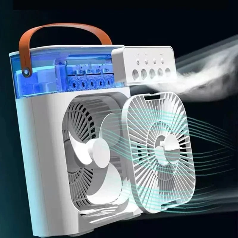 Mini Rafraîchisseur d'Air 3-en-1 — Ventilateur, Brumisateur, Humidificateur (USB)