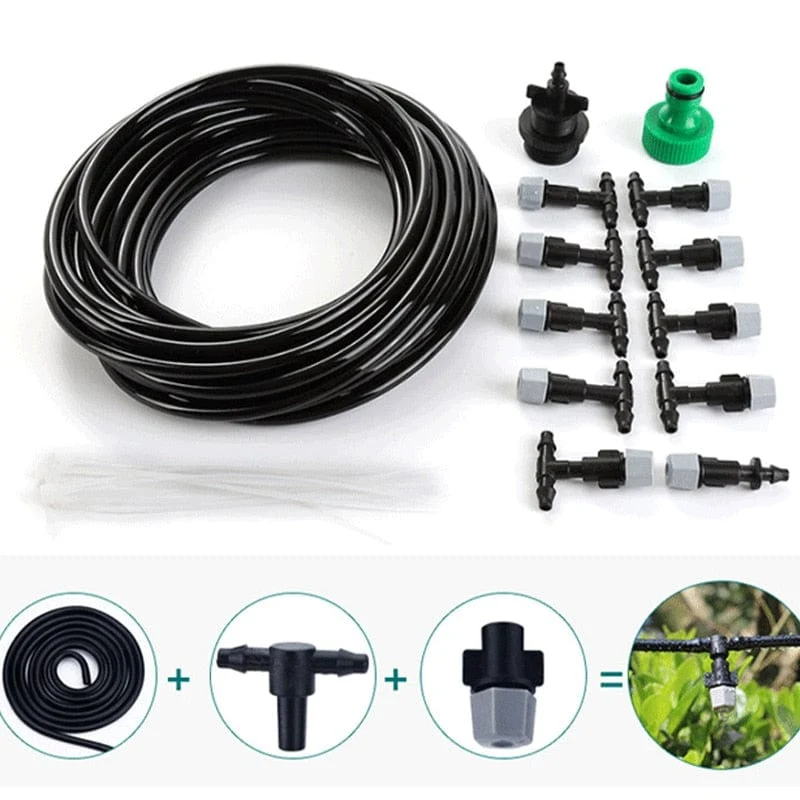 Brumisateur Extérieur — Kit Arrosage et Rafraîchissement Jardin | Buses Réglables 1/4″