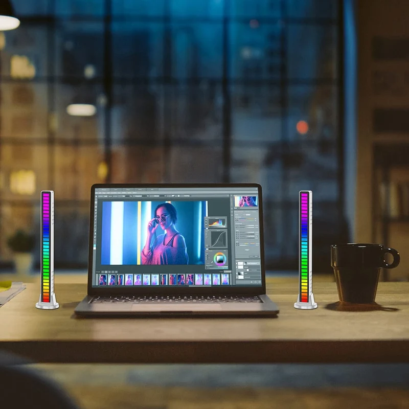 Barre lumineuse LED 16 ou 32 LED RGB pour lumières d'ambiance et musique
