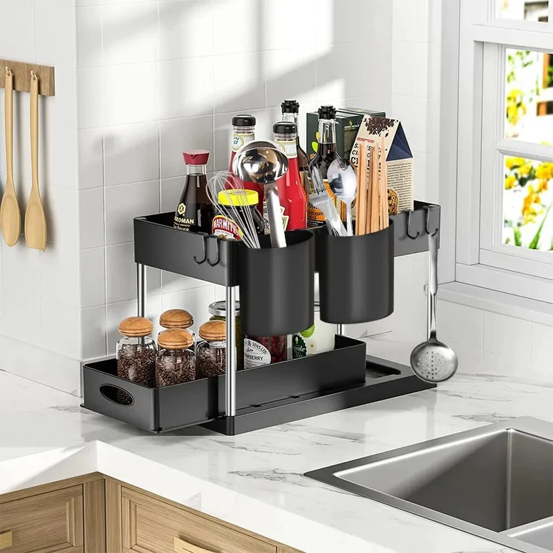 Tiroirs Coulissants de Rangement pour Cuisine et Salle de Bain