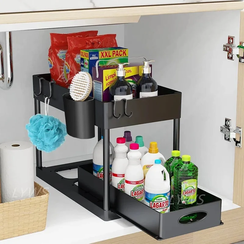 Tiroirs Coulissants de Rangement pour Cuisine et Salle de Bain