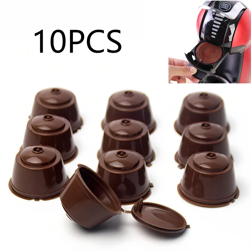 Capsule Café Réutilisable Dolce Gusto Lot de 10 Avec Cuillère et Brosse