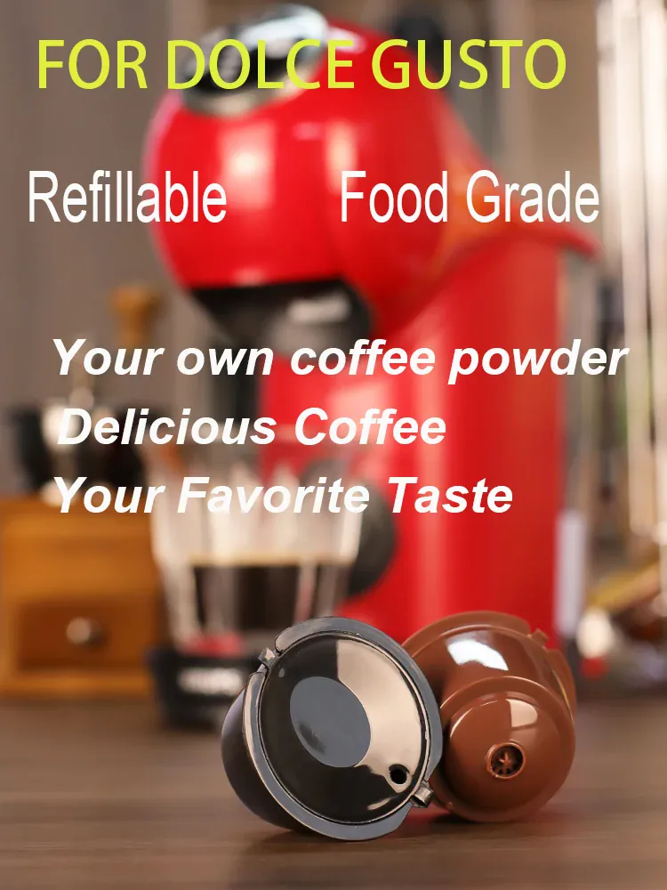 Capsule Café Réutilisable Dolce Gusto Lot de 10 Avec Cuillère et Brosse