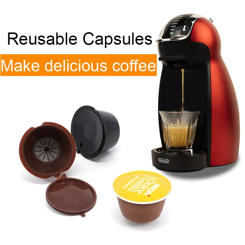 Capsule Café Réutilisable Dolce Gusto Lot de 10 Avec Cuillère et Brosse