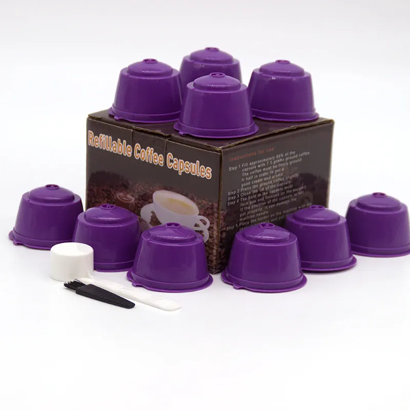 Capsule Café Réutilisable Dolce Gusto Lot de 10 Avec Cuillère et Brosse