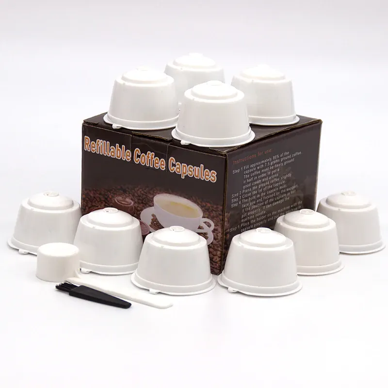 Capsule Café Réutilisable Dolce Gusto Lot de 10 Avec Cuillère et Brosse