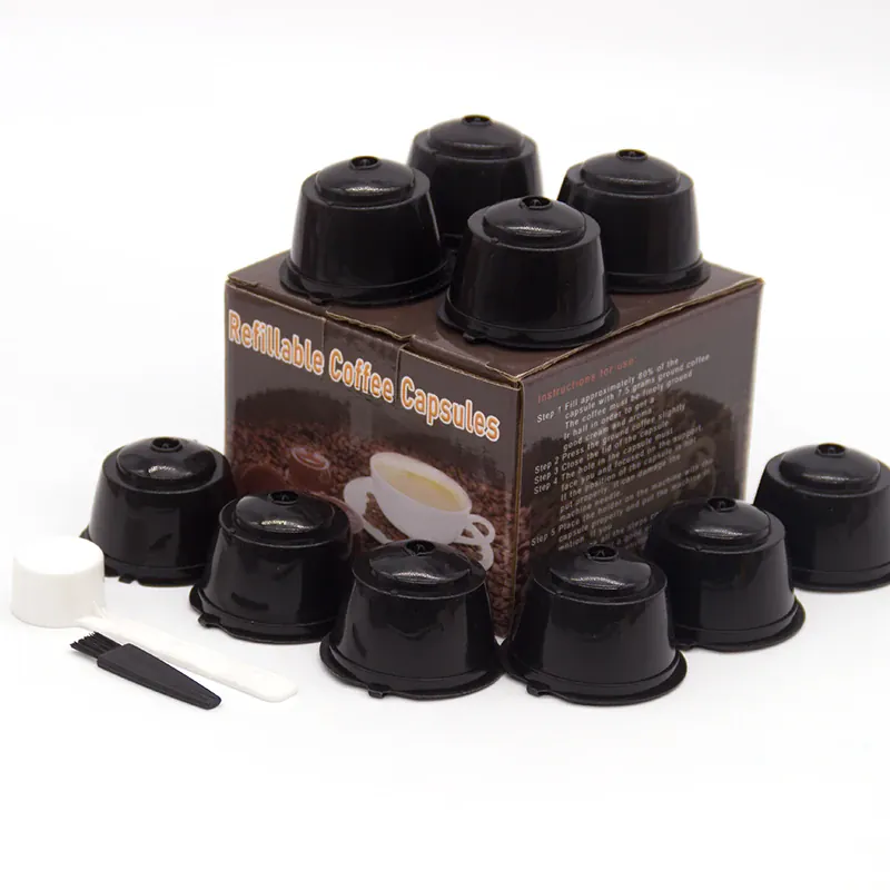 Capsule Café Réutilisable Dolce Gusto Lot de 10 Avec Cuillère et Brosse