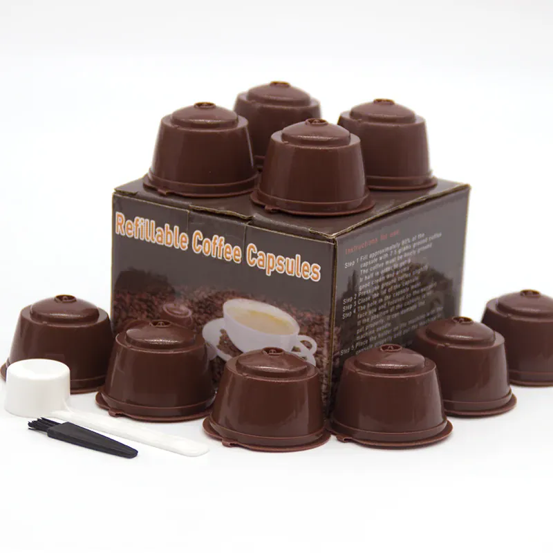 Capsule Café Réutilisable Dolce Gusto Lot de 10 Avec Cuillère et Brosse