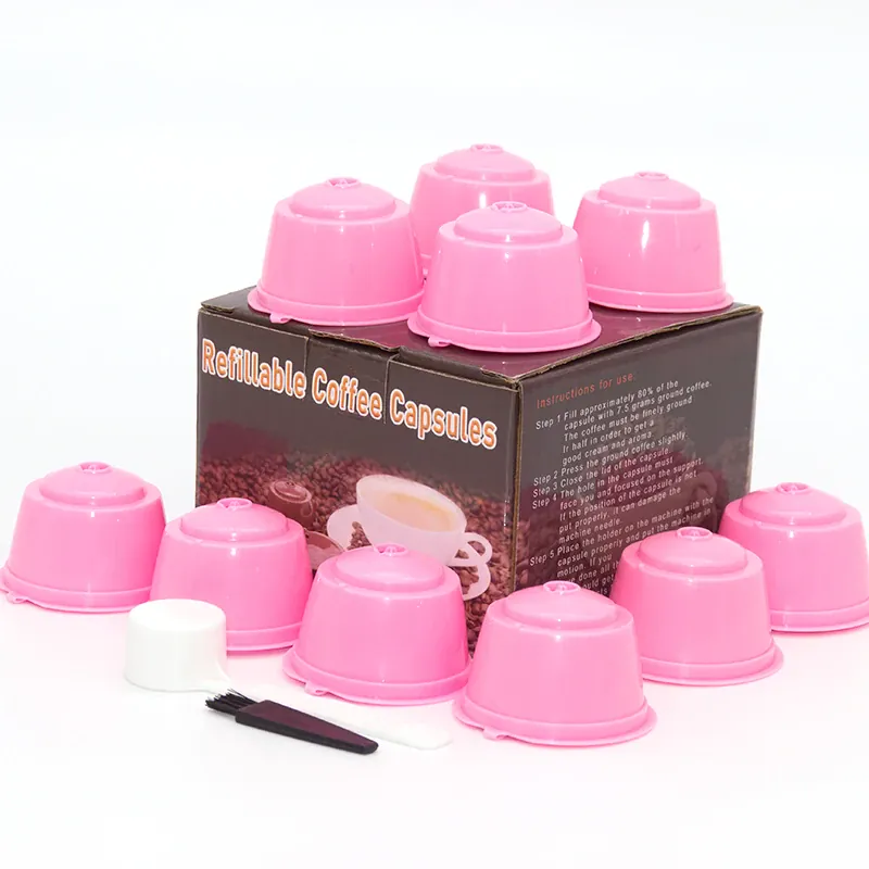 Capsule Café Réutilisable Dolce Gusto Lot de 10 Avec Cuillère et Brosse