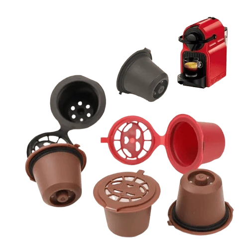 Capsules de Café Réutilisables Compatible Nespresso — Lot de 3 ou 6 Pièces avec Cuillère et Brosse