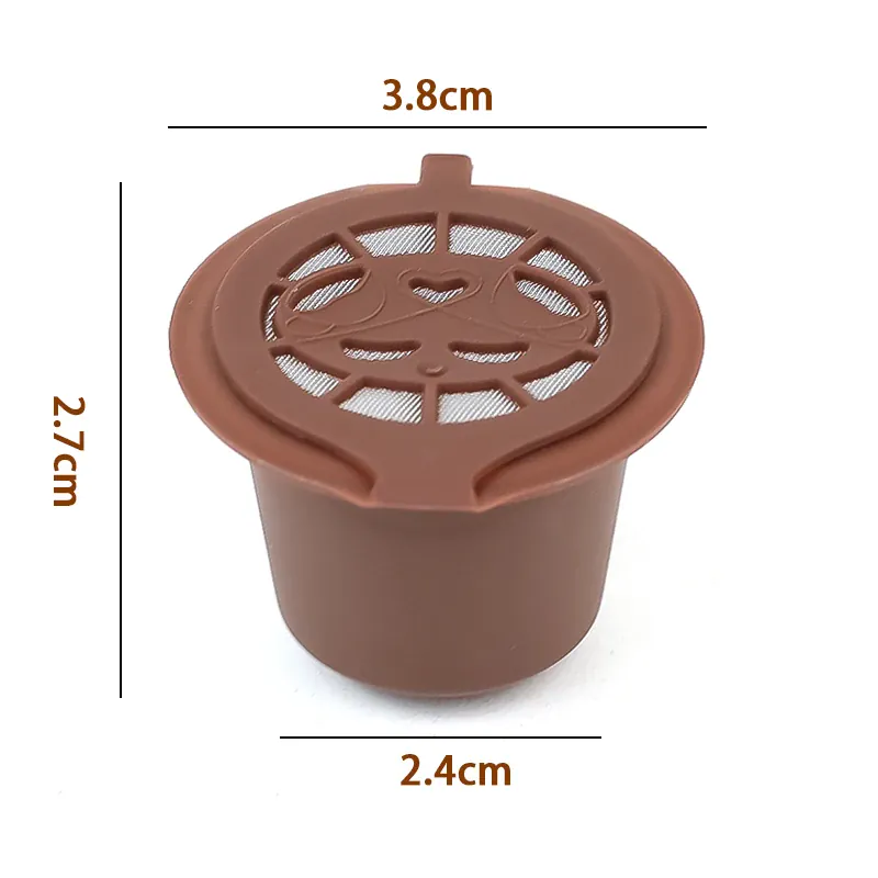 Capsules de Café Réutilisables Compatible Nespresso — Lot de 3 ou 6 Pièces avec Cuillère et Brosse
