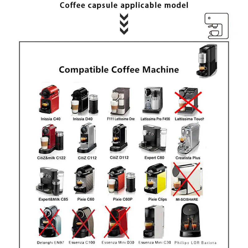 Capsules de Café Réutilisables Compatible Nespresso — Lot de 3 ou 6 Pièces avec Cuillère et Brosse