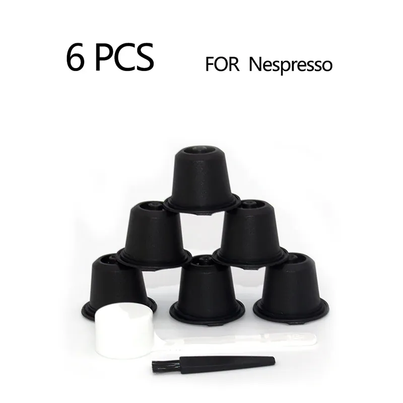 Capsules de Café Réutilisables Compatible Nespresso — Lot de 3 ou 6 Pièces avec Cuillère et Brosse