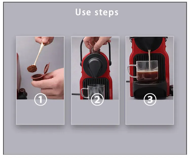 Capsules de Café Réutilisables Compatible Nespresso — Lot de 3 ou 6 Pièces avec Cuillère et Brosse