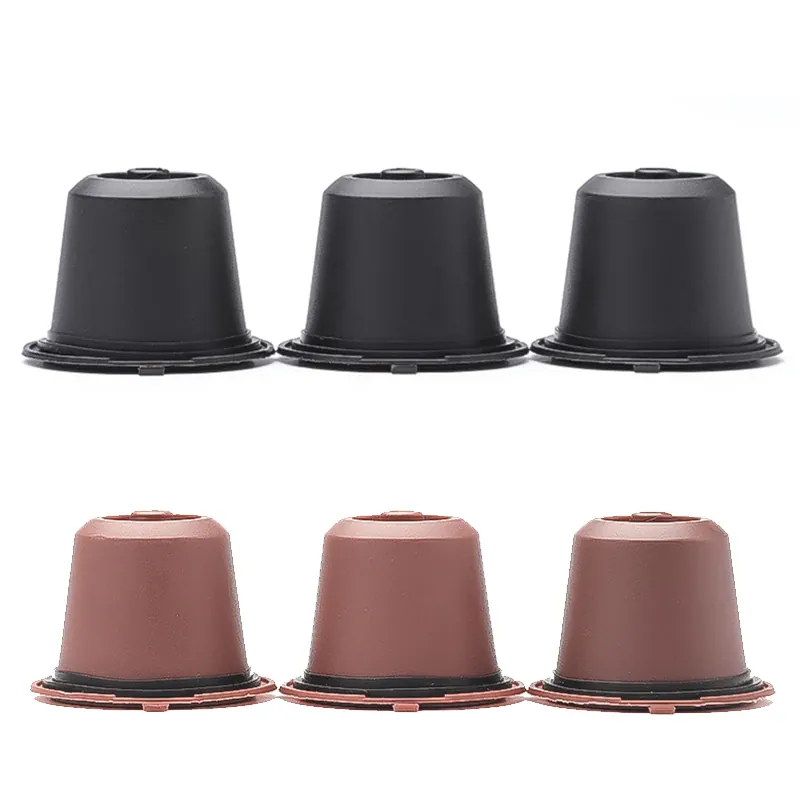 Capsules de Café Réutilisables Compatible Nespresso — Lot de 3 ou 6 Pièces avec Cuillère et Brosse