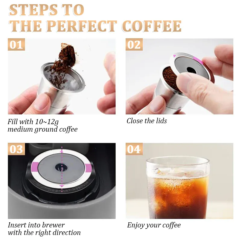 K-Cup Inox Réutilisable - Lot de 2 Compatible avec Keurig