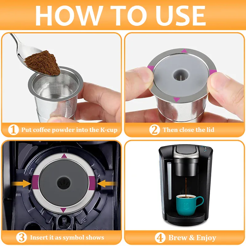 K-Cup Inox Réutilisable - Lot de 2 Compatible avec Keurig
