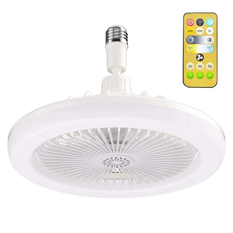 Ventilateur de Plafond avec Lampe LED E27 — 2-en-1, 3 Vitesses, Variateur & Télécommande